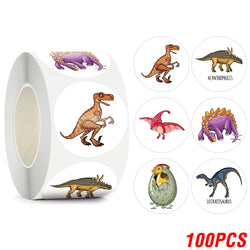 100-500pcs New Cartoon Dinosaurs Stickers 6 Designs for Classroom Teacher Stationery Sticker Label for Kids Reward Stickers (ONLINE ORDER ONLY)