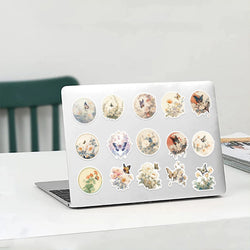 50PCS Ins Cute Butterfly Flower Cartoon Stickers Aesthetic DIY Diary Suitcase Scrapbook Phone Laptop Kawaii Decal Sticker (Online Order Only)