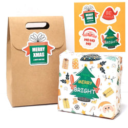 20-40Pcs Merry Christmas Stickers Santa Claus Christmas Hat Trees Gift Pattern Sticker Labels For Happy New Year Gift Package (ONLINE ORDER ONLY)