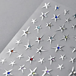 Colorful Rhinestone Laser Star Bronzing Gold Silver Pearl 5D Relief Self Adhesive Nail Art Decoration Sticker 3D Manicure Decals (ONLINE ORDER ONLY)