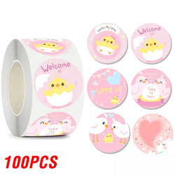 100-500pcs Cartoon Animal Label Thank You Stickers Sealing Label For Business Handmade Baking Cake Party Gift Decoration Sticker (ONLINE ORDER ONLY)