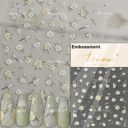 Pretty White Butterfly Flower Wreath Love Heart Crown Corsage Corolla Garland Delicate Adhesive Nail Art Sticker Manicure Decals (ONLINE ORDER ONLY)