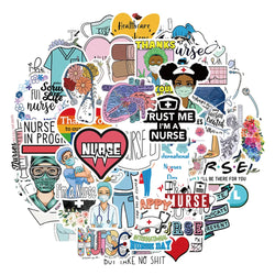 Cartoon Nurse Pharmacist Stickers 10/30/50Pcs for Suitcase Laptop Phone Skateboard Luggage DIY Decal (ONLINE ORDER ONLY)