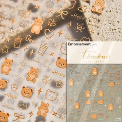 Cookies Chocolate Love Heart Flower Bowknot Rabbit Bunny Lace Bear Star Bouquet Rabbit Adhesive Nail Art Sticker Manicure Decal (ONLINE ORDER ONLY)