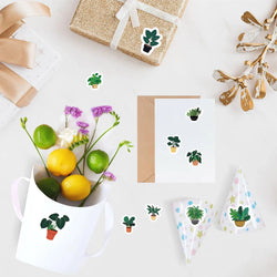 500 PCS/roll Cartoon Green Plants Stickers Cute Style For Laptop Car Hand Curtain Decoration Sealing Stickers (ONLINE ORDER ONLY)