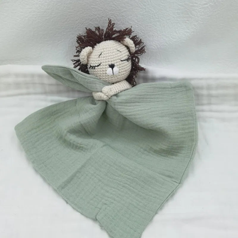 Baby Bib with Sleeping Animals Rattle (ONLINE ORDER ONLY)