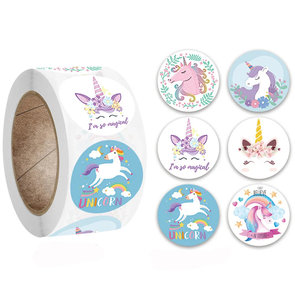 100-500pcs Cute Kids Cartoon Animals Labels Stickers for Gift Package Card Birthday Party Wrapping Children Stationery stickers (Online Order Only)