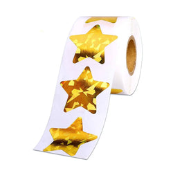 100-500pcs Holographic Golden Star Stickers For Kids Reward Foil Star Stickers Labels For Wall Crafts Classroom Supplies 1inch (ONLINE ORDER ONLY)