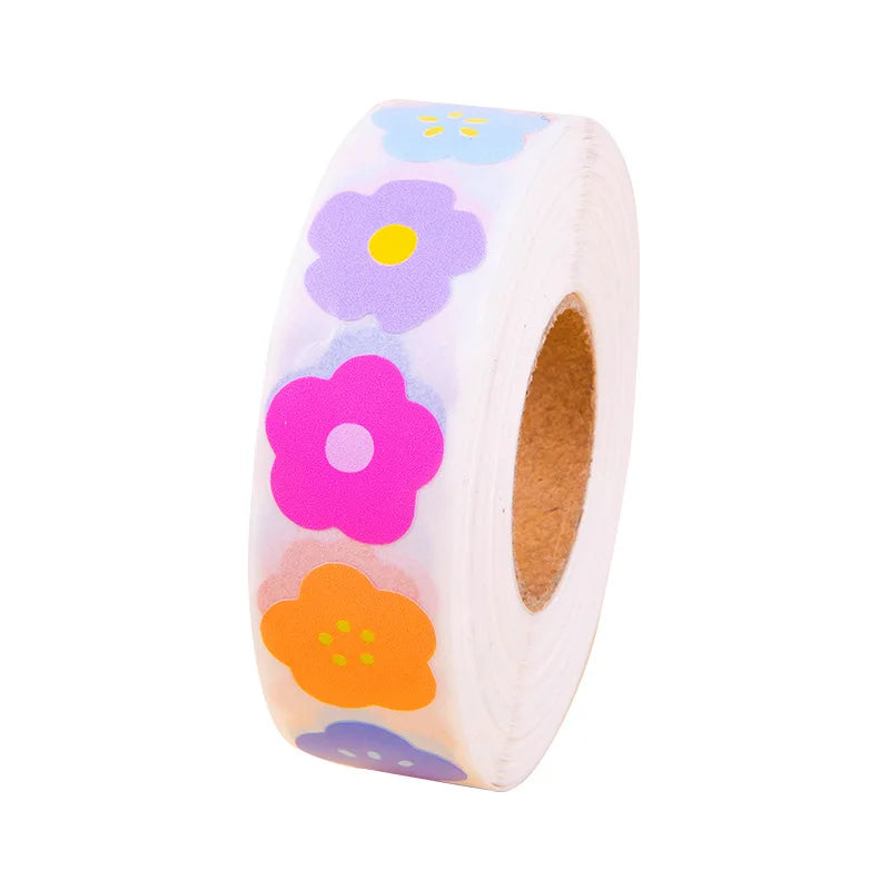 1000pcs/roll Colorful Flower Reward Sticker 15mm Cartoon Teacher Reward Stickers Scrapbooking for Kids Classroom Homework Tests (ONLINE ORDER ONLY)