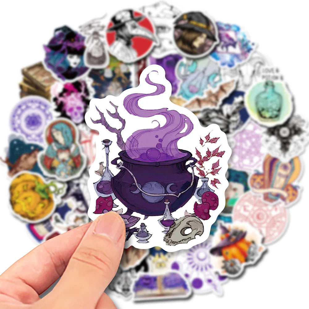 10/30/50ps Cool Gothic Magician Apothecary Sticker Packs (Online Order Only)