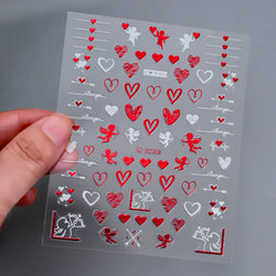 1pc Bohemian Valentine Nail Stickers 3D Self-Adhesive Fantasy Nail Art Glitter Sun, Heart, Lock, Star & Moon Designs Nail Decals (ONLINE ORDER ONLY)