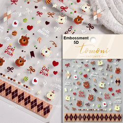 Bear Star Bowknot  Duck Cherry House Mini Flower Butterfly Line Bow Tie Apple Gird Cute Chic Nail Art Stickers Manicure Decals (ONLINE ORDER ONLY)