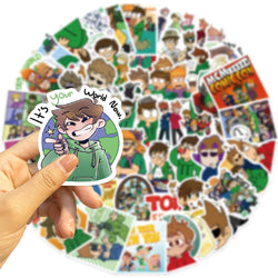52pcs Eddsworld Cartoon Cute Stickers Vinyl Waterproof Decals For Laptop Luggage Skateboard DIY Kids Toys Sticker (Online Order Only)
