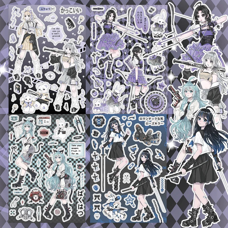 Sweet Cool Campus Girl Series Sticker Scrapbooking DIY Album Decoration Sticker Aesthetic Personalized Kawaii Stationery (ONLINE ORDER ONLY)