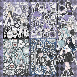 Sweet Cool Campus Girl Series Sticker Scrapbooking DIY Album Decoration Sticker Aesthetic Personalized Kawaii Stationery (ONLINE ORDER ONLY)