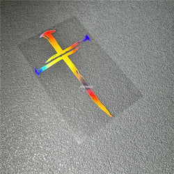 Car Stickers Jesus Cross Nails Christian Symbol God Christ Symbol Decal Motor Body Helmet Applique Auto Window Body Decals Vinyl (ONLINE ORDER ONLY)