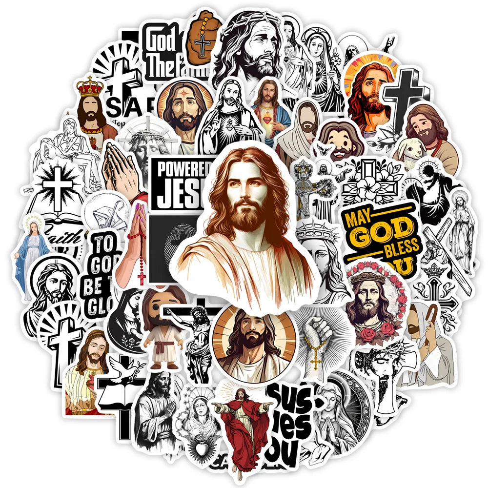 Jesus Bible God Christian Mary Stickers Art DIY Gifts Decal for Laptops Phones Scrapbook Luggages Fridges Decorative Waterproof (ONLINE ORDER ONLY)