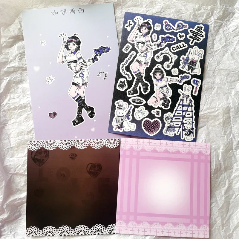 New Cute Cool Sweet Maid Girl Stickers Diary Scrapbooking DIY Album Decoration Sticker Aesthetic Personalized Kawaii Stationery (ONLINE ORDER ONLY)