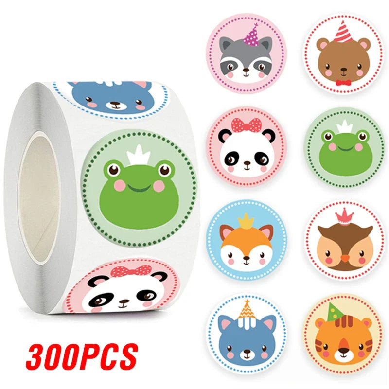 100-500pcs Cartoon Animal Label Thank You Stickers Sealing Label For Business Handmade Baking Cake Party Gift Decoration Sticker (ONLINE ORDER ONLY)