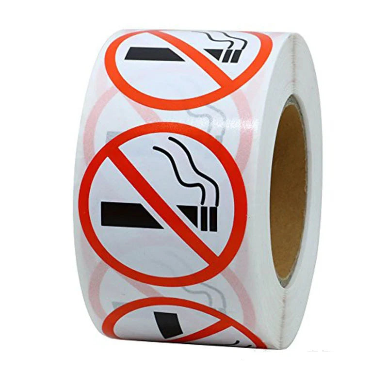 500pcs/roll Danger Sticker Art Paper Funny No Smoking Warning Decal Wholesale Superior Quality (Online Order Only)