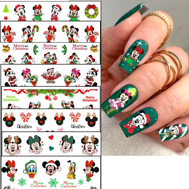 1PCS Disney Mickey Series Nail Stickers Cute 3D Minnie Nail Decorations Valentine's Day Christmas Self-Adhesive Nail Supplies *& (ONLINE ORDER ONLY)