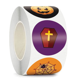 100-500pcs Happy Halloween Party Children Gift Toy Sealing Stickers 1in Pumpkin Pattern Carnival Holiday Decoration book Sticker (ONLINE ORDER ONLY)