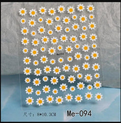 1PC Elegant 3D Daisy Flower Nails Art White Florals Petals Flowers Back Glue Nail Stickers Gel Polish Sticky Manicure Decoration (ONLINE ORDER ONLY)