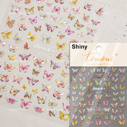 Delicate Dreamy Petal Star Tulip Flower Purple Bowknot Butterfly Illusion Chic Relief Adhesive Nail Art Stickers Manicure Decals (Online Order Only)