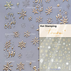 Shiny Pink Silver Hot Stamping Snow Adhesive Nail Art Sticker Snowflake Rhinestone Manicure Decal Nail Supplies for Professional (Online Order Only)