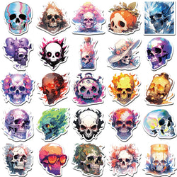 10/30/50pcs Cool Cartoon Skull Waterproof Stickers Skateboard Car Phone Laptop Luggage Motorcycle Bike Decoration Sticker Decals (ONLINE ORDER ONLY)