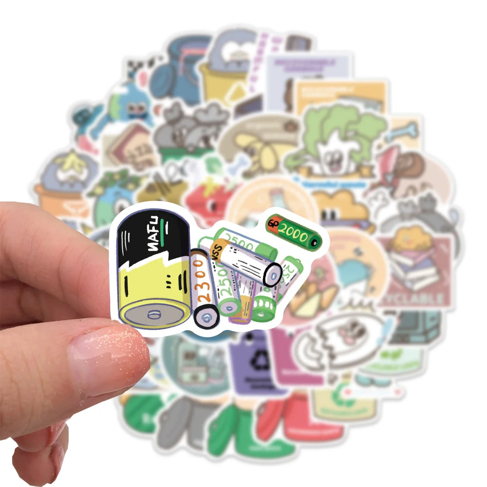 54Pcs Office Trashcan Sign Sorting Label Stickers Recycling Garbage Classification Stickers Logo Pvc Garbage Sorting Decals (ONLINE ORDER ONLY)