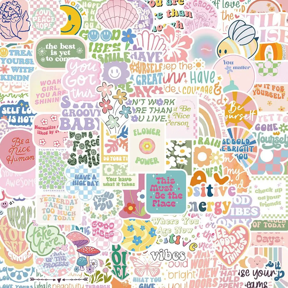 10/50/100pcs Kawaii Pink Danish Pastel Aesthetic Stickers Cute Girls VSCO Stickers DIY Diary Laptop Luggage Skateboard Sticker (ONLINE ORDER ONLY)
