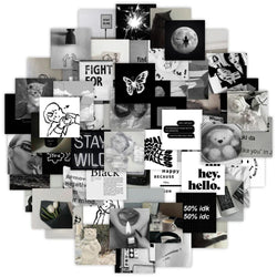 Cute Black Aesthetic Stickers for Phone, Laptop, Motorcycle, Suitcase - 10/30/63pcs Graffiti Decals (Online Order Only)