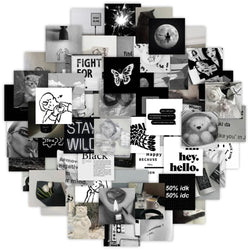Cute Black Aesthetic Stickers for Phone, Laptop, Motorcycle, Suitcase - 10/30/63pcs Graffiti Decals (Online Order Only)