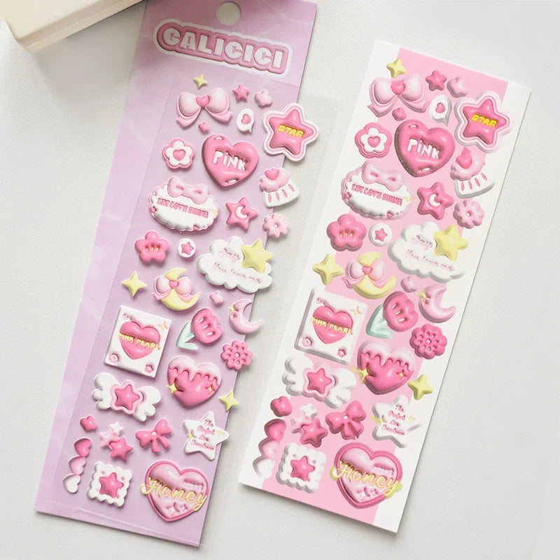 1pcs Ins Cute Love Magic Wand 3D Stickers Planner Journal Scrapbooking Decorative Sticker Aesthetic Kawaii Korean Stationery (Online Order Only)