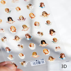 White Pink Baby Child Angel Wing Heart Bowknot Leaves Key Star Cupid's Arrow Archery Adhesive Nail Art Stickers Manicure Decals (ONLINE ORDER ONLY)