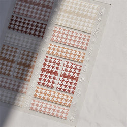 Charming Geometric Black Khaki Brown Grid Houndstooth Snowflake Flat Chic  Adhesive Nail Art Decoration Stickers Manicure Decals (Online Order Only)