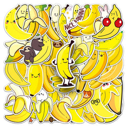 50Pcs Banana Cartoon Waterproof Vinyl Stickers for Skateboard Snowboard (ONLINE ORDER ONLY)