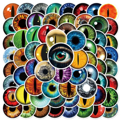 10/80Pcs Trendy Cartoon Horror Eyeball Sticker Graffiti Helmet Cup DIY Waterproof PVC GraffitiSticker Children Toys Wholesale (ONLINE ORDER ONLY)