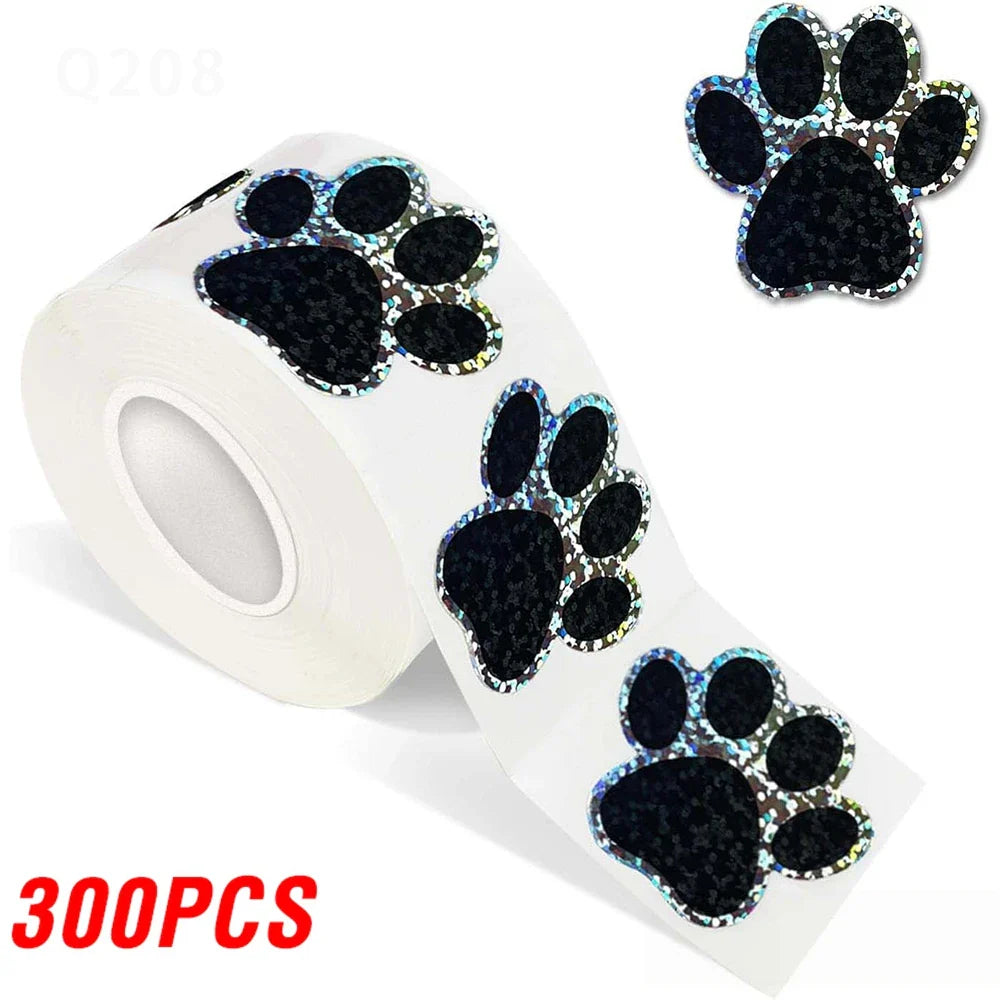 100-500pcs Cute Animal Paw Sticker DIY Colorful Holographic Lables Art Crafts Sticker Student Reward Stationery Stickers (ONLINE ORDER ONLY)