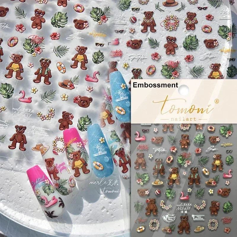 Cookies Chocolate Love Heart Flower Bowknot Rabbit Bunny Lace Bear Star Bouquet Rabbit Adhesive Nail Art Sticker Manicure Decal (ONLINE ORDER ONLY)