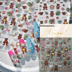 Cookies Chocolate Love Heart Flower Bowknot Rabbit Bunny Lace Bear Star Bouquet Rabbit Adhesive Nail Art Sticker Manicure Decal (ONLINE ORDER ONLY)