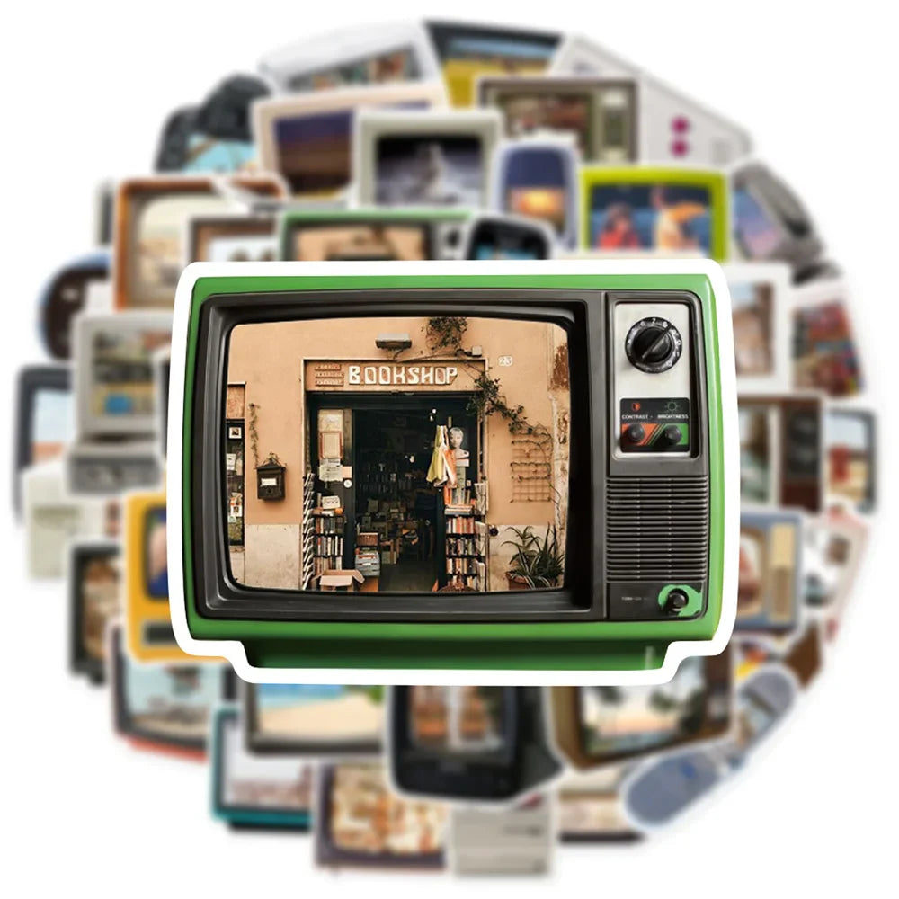 10/30/50pcs Retro Equipment  Phone CD Tape Computer Stickers Vintage Decals Laptop Motorcycle Luggage Car Waterproof Sticker Toy (ONLINE ORDER ONLY)