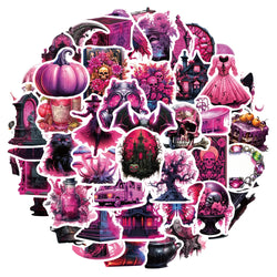 10/30/50PCS Horror Dark Purple Stickers Cool Graffiti Toys Waterproof Skateboard Phone Bike Skateboard Laptop Helmet Decals Gift (Online Order Only)