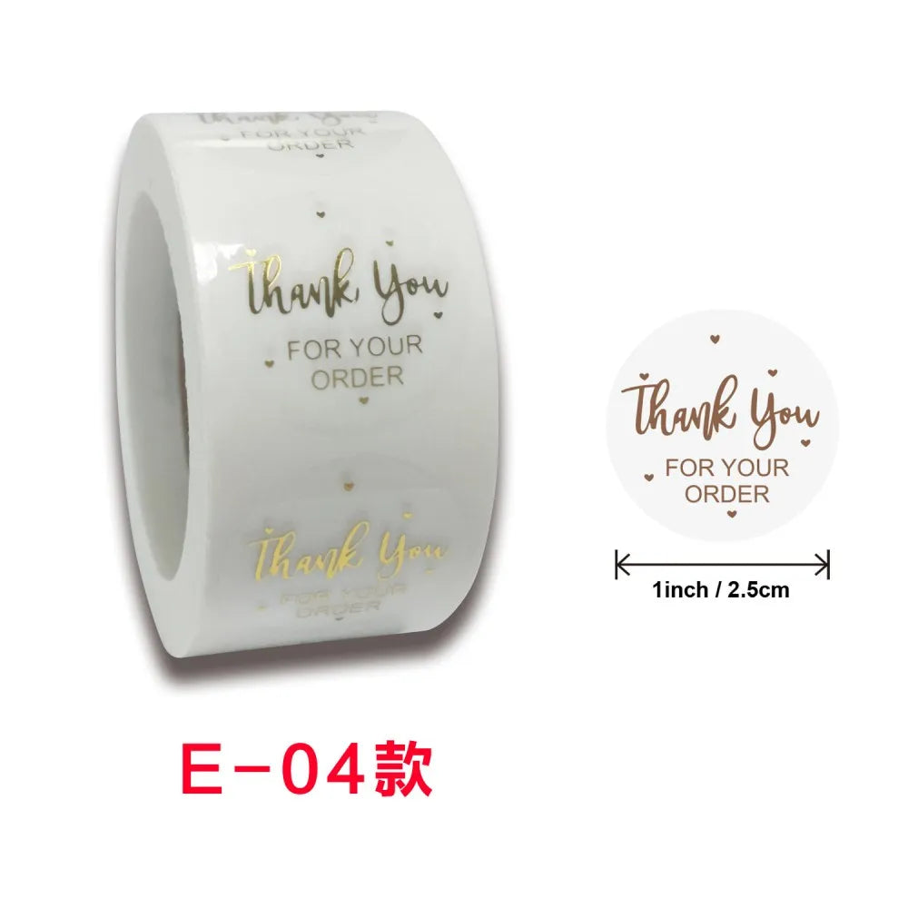 50-500pcs Luxury Bronzing Label Thank You Sealed Sticker For Cards Envelope Sealing Label Stickers Wedding Party Gift Sticker (ONLINE ORDER ONLY)