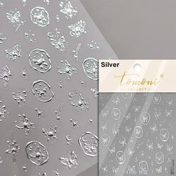 Delicate Tender Purple Butterfly Seal Pattern Insect Shiny Golden Stroke Nail Art Decoration Sticker Dressy Laser Manicure Decal (ONLINE ORDER ONLY)