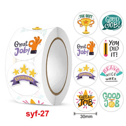 Smile Face Sticker Kids Reward Sticker Yellow Dots Labels Happy Animal  Sticker Kids Toys School Teacher Student Stationery (ONLINE ORDER ONLY)