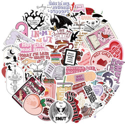 10/52pcs Cute Bookish Smutty Book Reading Stickers Decals DIY Scrapbooking Notebook Laptop Phone Luggage Car Decorative Sticker (Online Order Only)