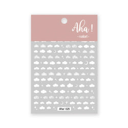 1pc Cute White Cloud Nail Stickers Ultra Thin Nail Art Stickers Self Adhesive Decals Star Moon/Flower/Clouds Kawaii Nail Decals (Online Order Only)