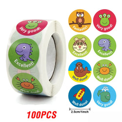 100-500pcs Cute Sticker for Kids Animals Face Reward Sticker for Classroom Teacher Supplies Motivational Scrapbooking (ONLINE ORDER ONLY)